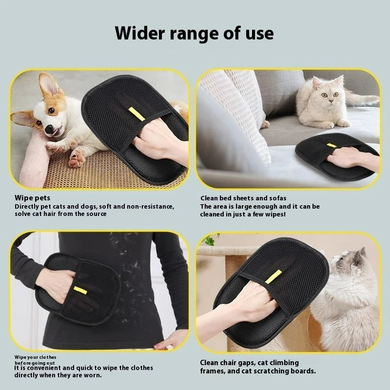 Pet Hair Remover Mitt and Deshedding Gloves for Dogs, Cats, and Rabbits with Various Coat Types